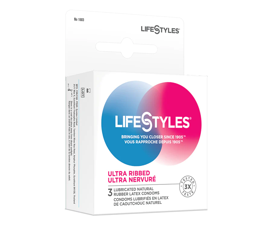 LIFESTYLES ULTRA RIBBED CONDOM 12CT