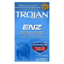 Load image into Gallery viewer, TROJAN ENZ SPERMICIDAL LUBE CONDOM 12CT
